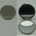 Silver Plated Round Compact Mirror (Screen printed)